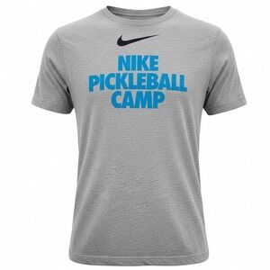 Nike Pickleball Camp T Shirt Short Sleeve Dri Fit Men Small Grey